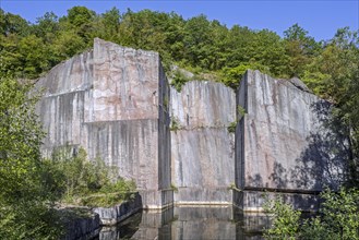 Abandoned red marble quarry Carriere de Beauchateau at Senzeilles
