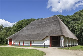 18th century barn Zuienkerke with thatched roof at the open air museum Bokrijk