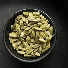 Flat lay bowl with seeds