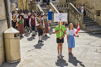 Austrian brass band in the historic city centre