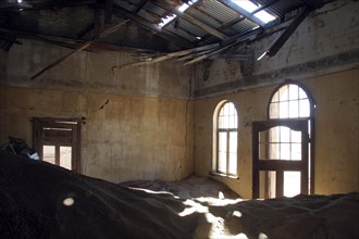 House filled with sand in the ghost town Kolmanskop