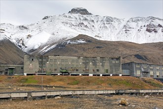Derelict buildings and factory at Pyramiden