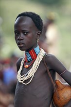 Close up portrait of young girl of the Bana
