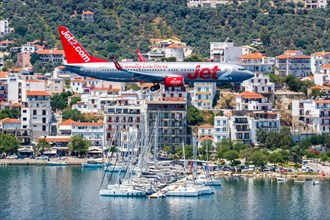 A Boeing 737-800 Jet2 aircraft with the registration G-DRTJ at Skiathos Airport