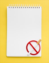 Notebook with stop smoking sign