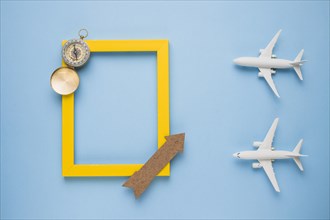 Travel memories concept with toy planes