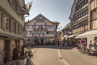 Wooden houses with colourful facades in the main street