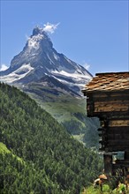 The Matterhorn and traditional wooden granary