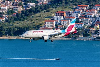 A Eurowings Airbus A319 aircraft with the registration number D-AKNV at Split Airport