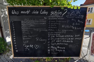 Blackboard with answers