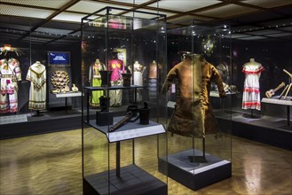 Traditional clothes from the Americas on display in the Cinquantenaire Museum in Brussels