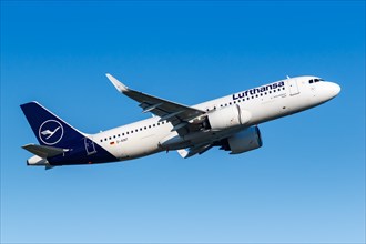 A Lufthansa Airbus A320neo aircraft with the registration D-AINT at Split Airport