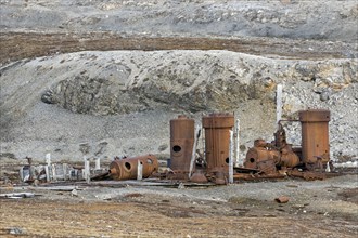 Steam boilers at abandoned marble quarry Camp Mansfield