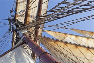 Mast and rigging on board of the Oosterschelde