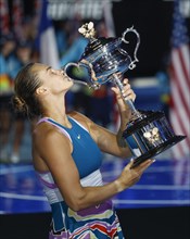 Aryna Sabalenka with the trophy