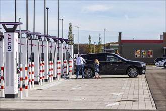 Ionity charging station with car on the A8 motorway near Merklingen