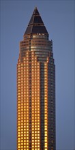 MesseTurm in the evening light is also called the pencil by the people of Frankfurt