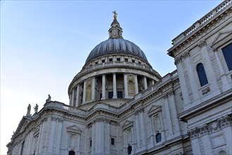 South facade of St Paul's Cathedral with park and dome