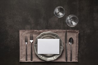 Table etiquette elements flat lay