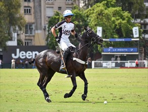 Cruz Heguy from team El Overo Z7 playing against La Irenita Clinova at the 130th Argentine Open Polo Championship