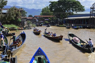 Boats on Inle Lake