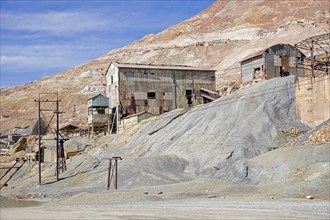 Mining buildings of silver mine on the Cerro Rico de Potosi