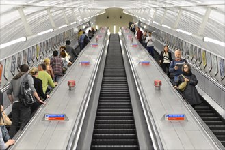 Escalator in an underground station