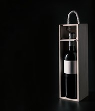 Box with bottle wine