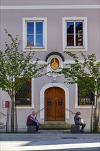 Wooden gate at the former Kloster-Herz-Jesu and Maria-Ward-Institute