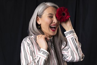 Beautiful senior woman portrait laughing
