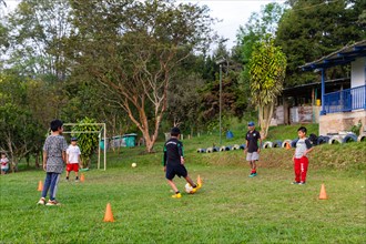 Children playing football