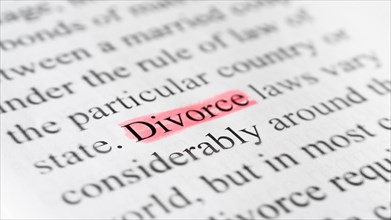 Close up divorce contract