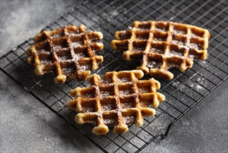 Close up belgian waffles