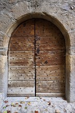 Old wooden door with fitting