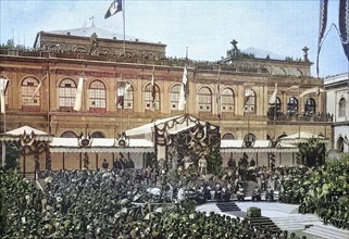 Die Grundsteinlegung des neuen Rathauses zu Hamburg am 6.5.1886