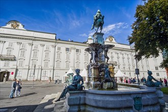 Leopoldsbrunnen fountain in front of Hofburg Imperial Palace Palace