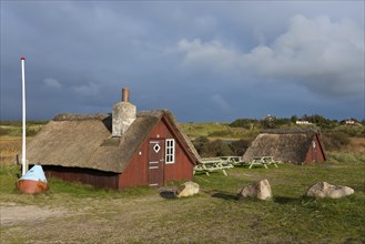 Fishermen's cottages on the former shipping channel to Ringkobingfjord