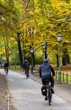 Cyclists and pedestrians in Berlin Tiergarten