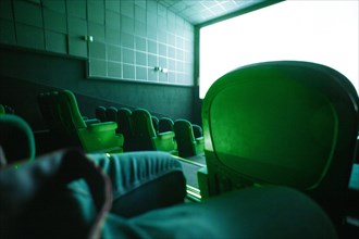 Interior dark hall cinema
