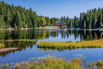 Nature reserve Grosser Arbersee with Arberseehaus