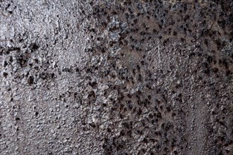 Extremely close up rusty iron walls