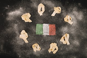 Flour pasta italian flag