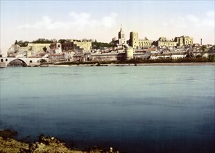 View from the Isle de Barthalasse to Avignon