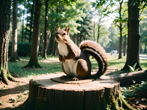 Squirrel enjoying the sun