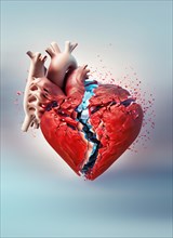 Broken heart concept. Cardiovascular attack