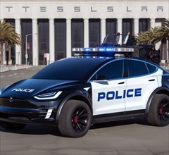 Brand new electric Police patrol chase law enforce ai generated