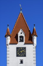 Entrance gate or Westernacher Tor with clock and bell