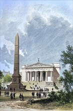 Der Tempel von Pergamon mit dem Obelisken