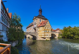Regnitz and Old Town Hall in Bamberg