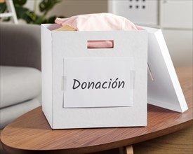 Box with donations during economy crisis